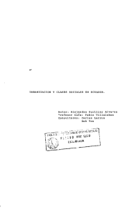 URBANIZACION y CLASES SOCIALES EN ECUADOR. Autor