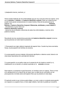 Anorexia, Bulimia y Trastorno Dismórfico Corporal II