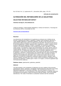 alteración del metabolismo de la galactosa