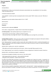 Tipos de preguntas en ingl&eacute;s