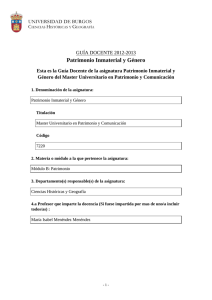 Patrimonio Inmaterial y Género - Ciencias Históricas y Geografía