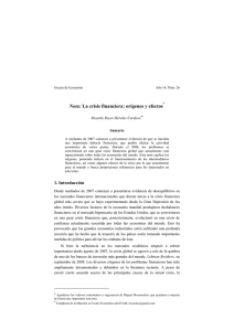 Nota: La crisis financiera: orígenes y efectos - Ricardo Reyes