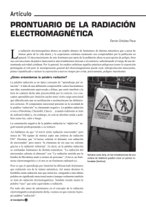 Artículo PRONTUARIO DE LA RADIACIÓN ELECTROMAGNÉTICA