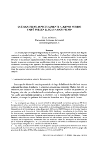 QUÉ SIGNIFICAN ASPECTUALMENTE ALGUNOS VERBOS Y QUÉ