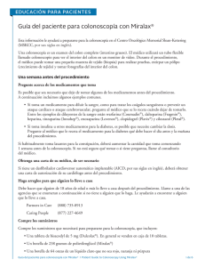 Guía del paciente para colonoscopía con Miralax