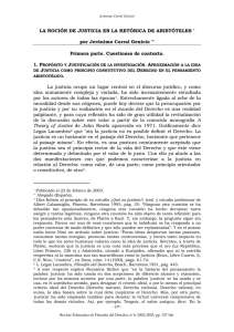 la noción de justicia en la retórica de aristóteles