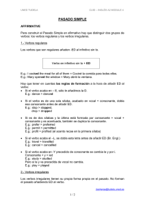 Past Simple - Horarios de los centros asociados de la uned