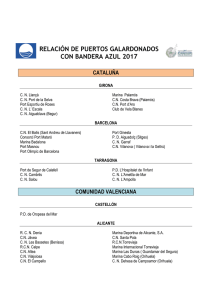 relación de puertos galardonados con bandera azul 2017