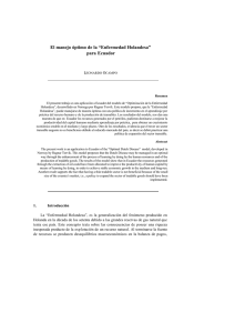 El manejo óptimo de la “Enfermedad Holandesa” para Ecuador
