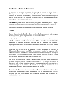 Clasificación de Sustancias Psicoactivas El consumo de sustancias