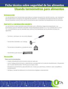 Usando termómetros para alimentos