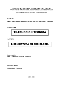 traduccion tecnica - Facultad de Humanidades, Ciencias Sociales y