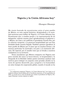 Nigeria y la Unión Africana hoy - Revista Mexicana de Política Exterior