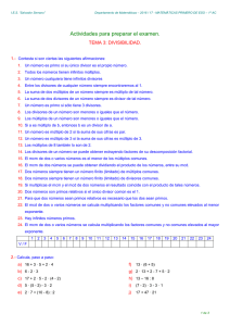 Actividades para preparar el examen.