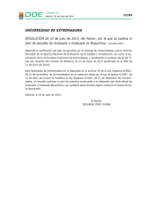 plan de estudios de Graduado o Graduada en Bioquímica