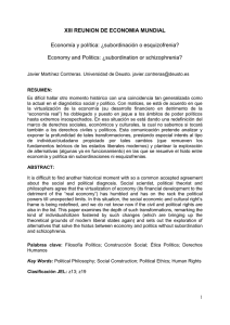 Título: Economía y política: ¿subordinación o esquizofrenia