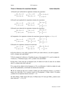 Tema 6. Sistemas de ecuaciones lineales