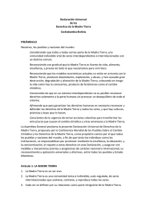 Declaraci&oacute;n Universal de los Derechos de la Madre Tierra
