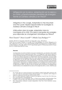 Mitigación en la selva, adaptación en la sierra y la costa