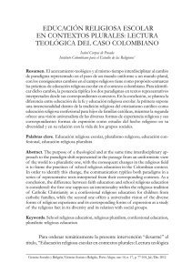 educación religiosa escolar en contextos plurales