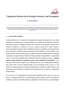 Trayectoria histórica de la Ecología Humana y del Ecologismo