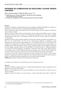 PATRONES DE ALIMENTACIÓN EN ESCOLARES: CALIDAD