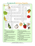 Crucigrama de los Frutas y Vegetales