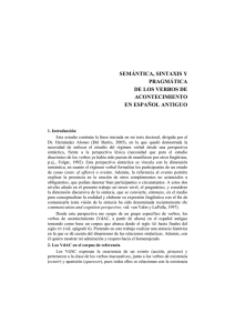 semántica, sintaxis y pragmática de los verbos de acontecimiento