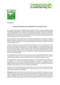 Nota de Prensa El impacto de la ganadería intensiva: publicado el
