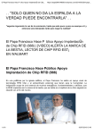 El Papa Francisco Hace P˙blico Apoyo ImplantaciÛn de Chip RFID