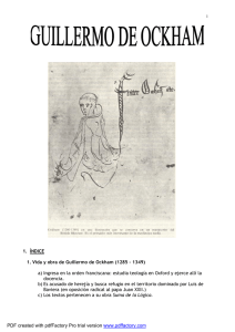 1. ÍNDICE 1. Vida y obra de Guillermo de Ockham (1285 – 1349) a