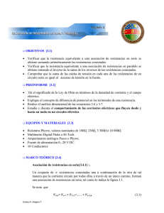 Asocioación de resistencias en serie y paralelo