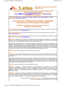 La construcción mediática de lo ecológico. Estrategias discursivas