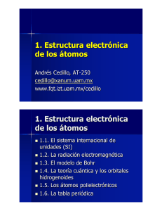 Tema 1. Estructura electrónica de los átomos