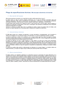 Pliego de especificaciones técnicas. Microscopio electrónico de