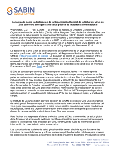 Comunicado sobre la declaración de la Organización Mundial de la