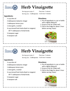 Herb Vinaigrette Herb Vinaigrette