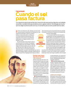 Salud y nutrición. Cáncer en la piel