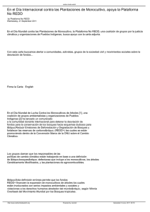 En el D&iacute;a Internacional contra las Plantaciones de Monocultivo