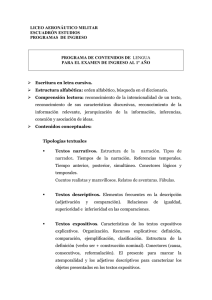 Programa Lengua 1er año - Liceo Aeronáutico Militar