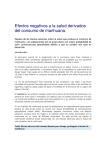 Efectos negativos a la salud derivados del consumo de marihuana.