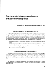 Declaración Internacional sobre Educación Geográfica