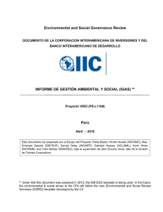 Environmental and Social Governance Review INFORME DE