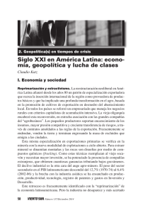 Siglo XXI en América Latina: economía, geopolítica y lucha de clases