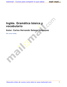 Inglés. Gramática básica y vocabulario