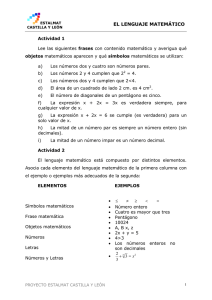 El lenguaje matemático - Asociación castellana y leonesa de