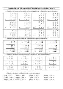 hojas de regularización inicial