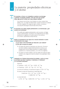 La materia: propiedades eléctricas y el átomo