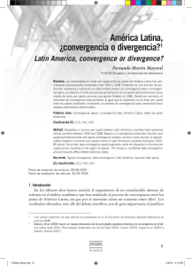 América Latina, ¿convergencia o divergencia?1