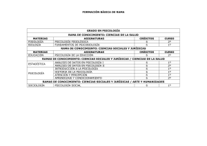 formación básica de rama grado en psicología rama de conocimiento